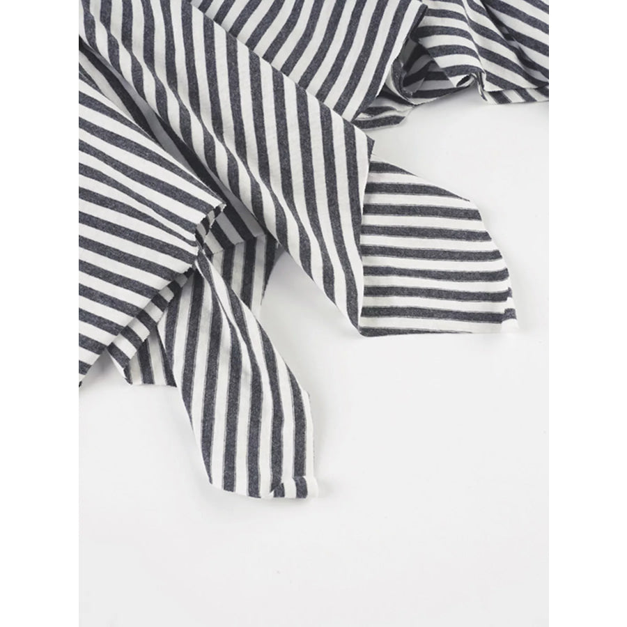 Striped Asymmetrical Hem Mini Skirt Apparel and Accessories
