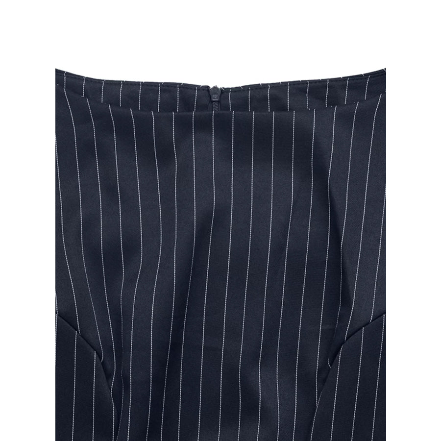 Striped Balloon Sleeve Maxi Dress Apparel and Accessories