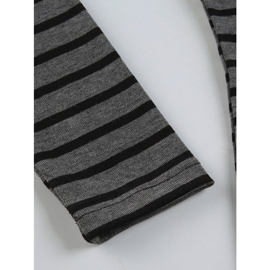 Striped Boat Neck Long Sleeve T-Shirt Apparel and Accessories