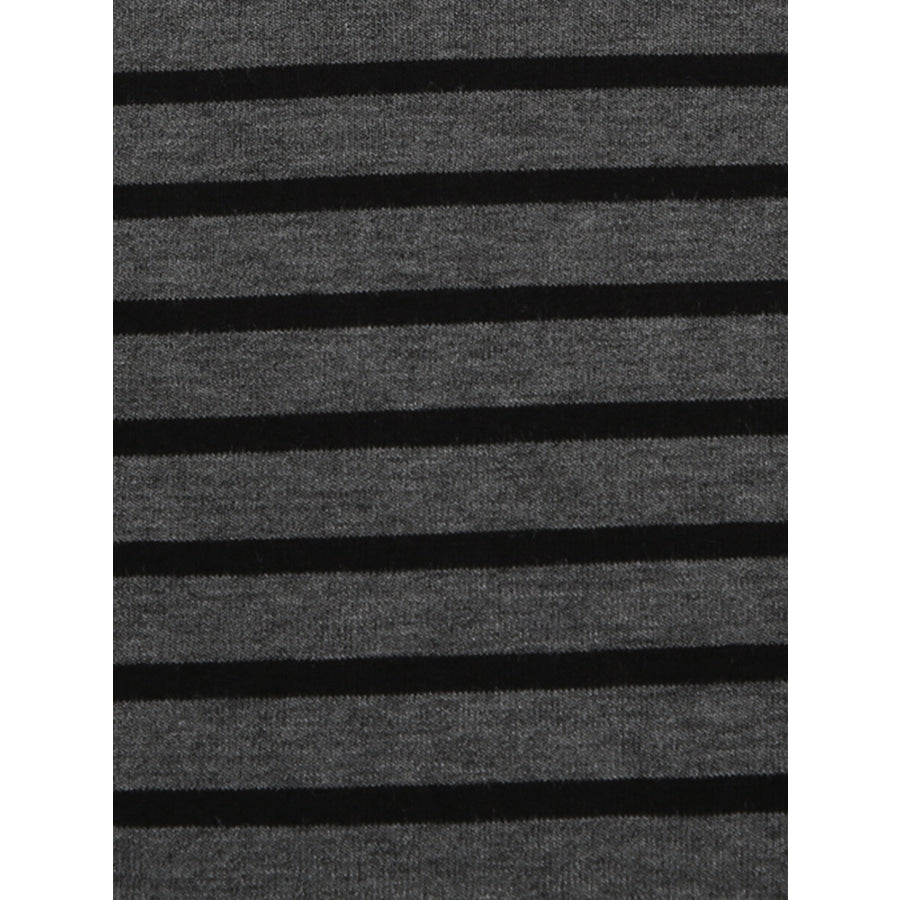Striped Boat Neck Long Sleeve T-Shirt Apparel and Accessories