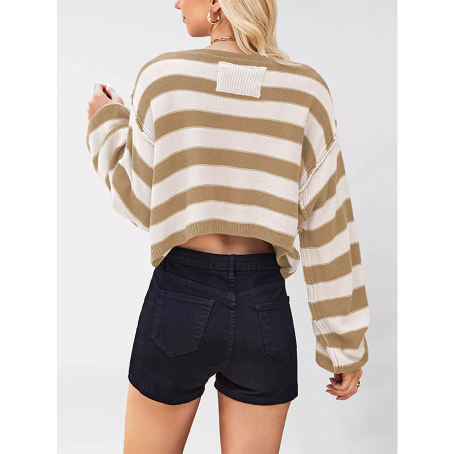 Striped Boat Neck Sweater Apparel and Accessories