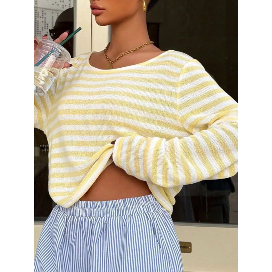Striped Boat Neck T-Shirt Apparel and Accessories
