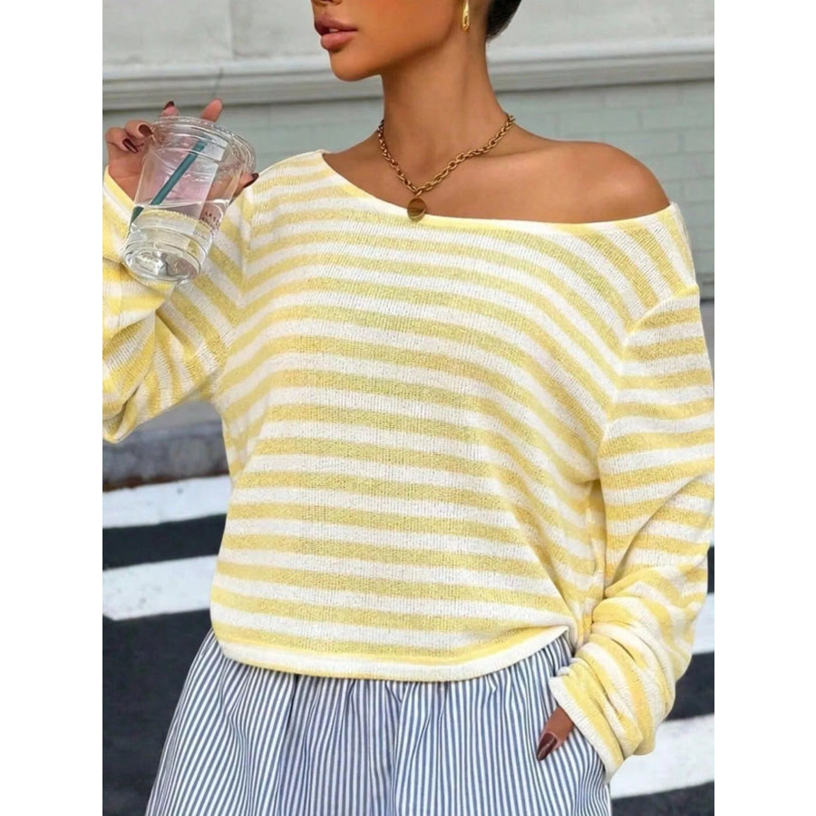 Striped Boat Neck T-Shirt Apparel and Accessories