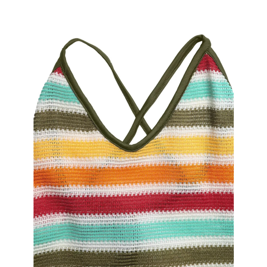 Striped Bodycon Knit Midi Dress Apparel and Accessories
