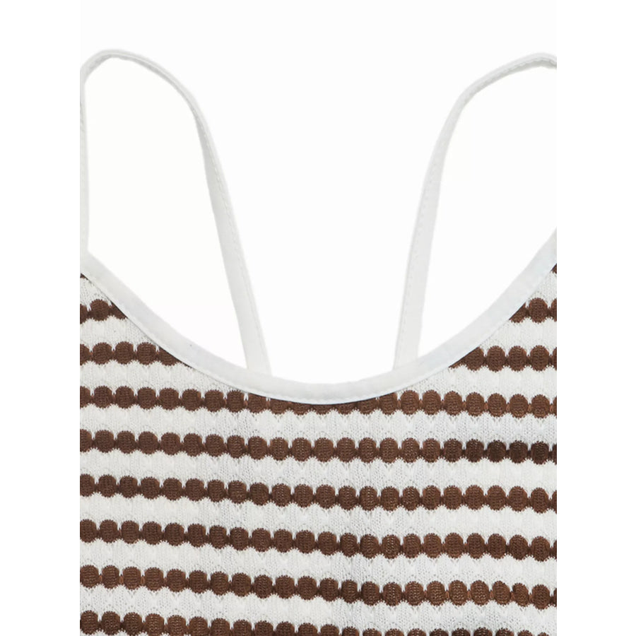 Striped Bodycon Sleeveless Knit Dress Apparel and Accessories