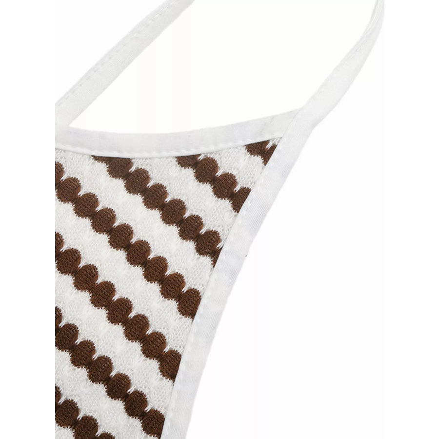 Striped Bodycon Sleeveless Knit Dress Apparel and Accessories