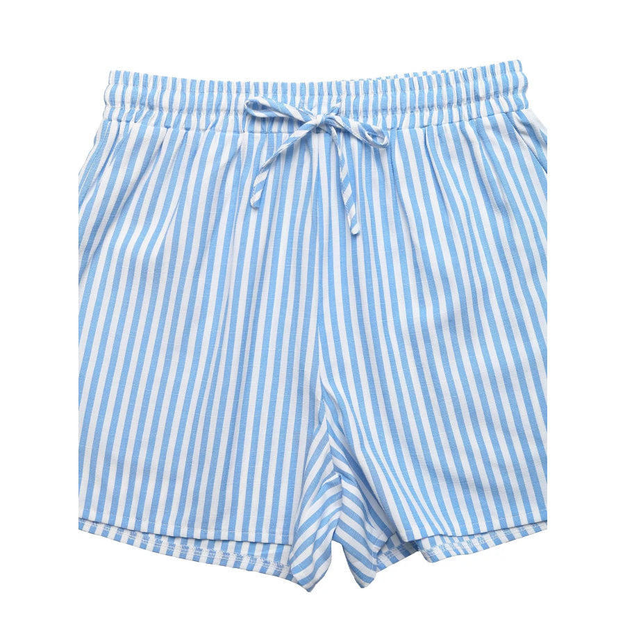 Striped Bowknot Sleeveless Top & Shorts Set Apparel and Accessories