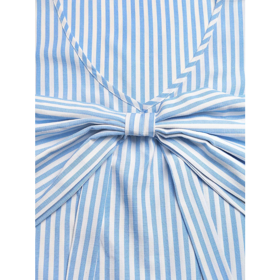 Striped Bowknot Sleeveless Top & Shorts Set Apparel and Accessories