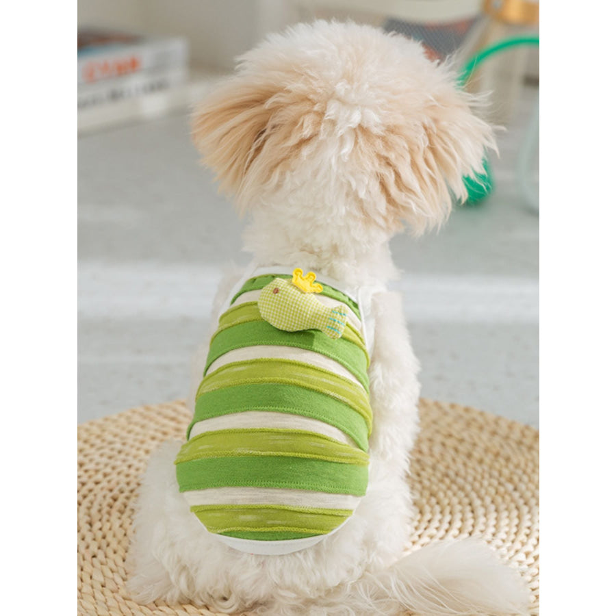 Striped Breathable Pet Top Lime / XS Apparel and Accessories