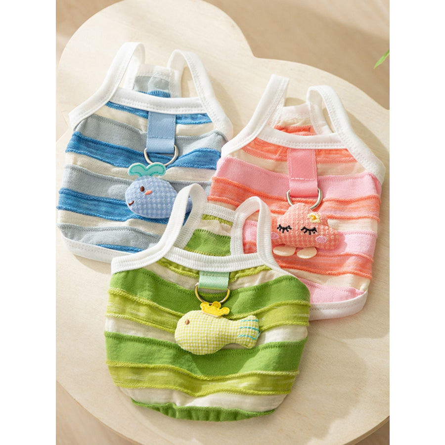 Striped Breathable Pet Top Lime / XS Apparel and Accessories