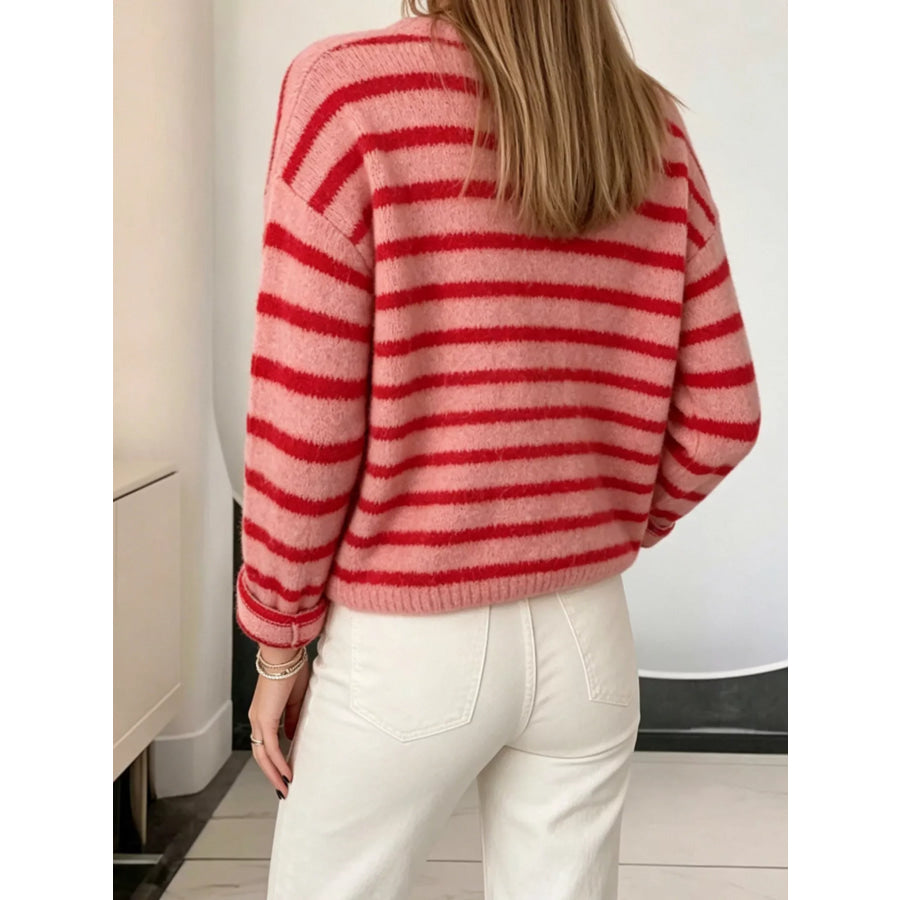 Striped Button-Down Cardigan Apparel and Accessories