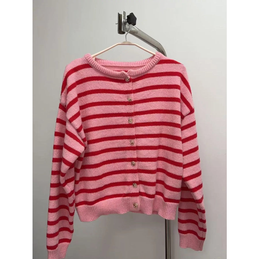 Striped Button-Down Cardigan Apparel and Accessories