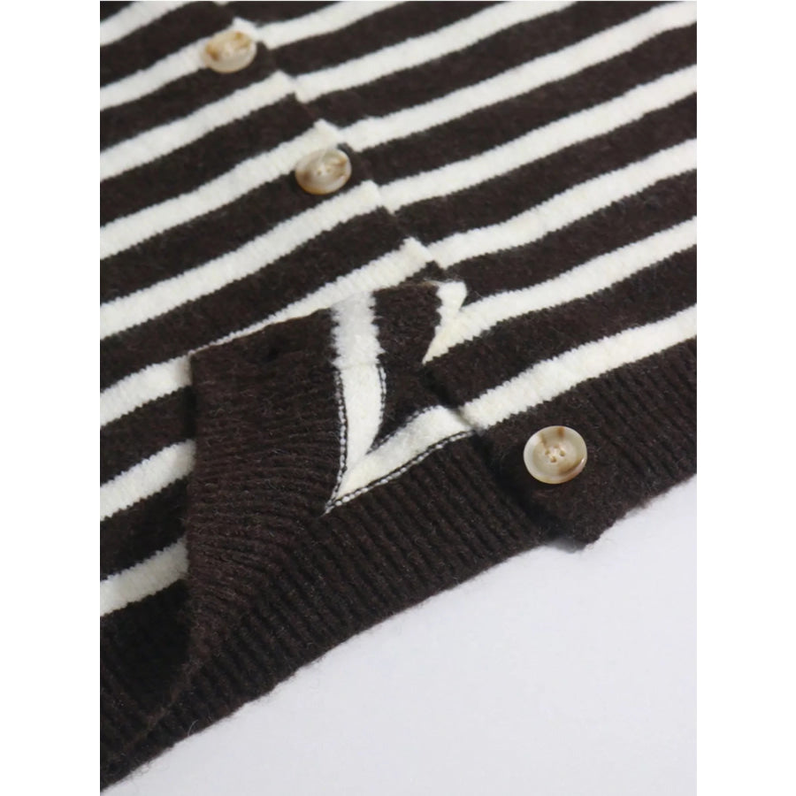 Striped Button-Down Cardigan Apparel and Accessories