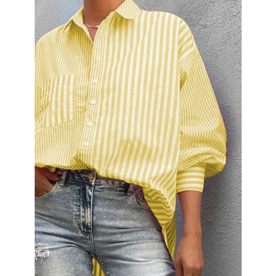 Striped Button Down Long Sleeve Shirt Apparel and Accessories