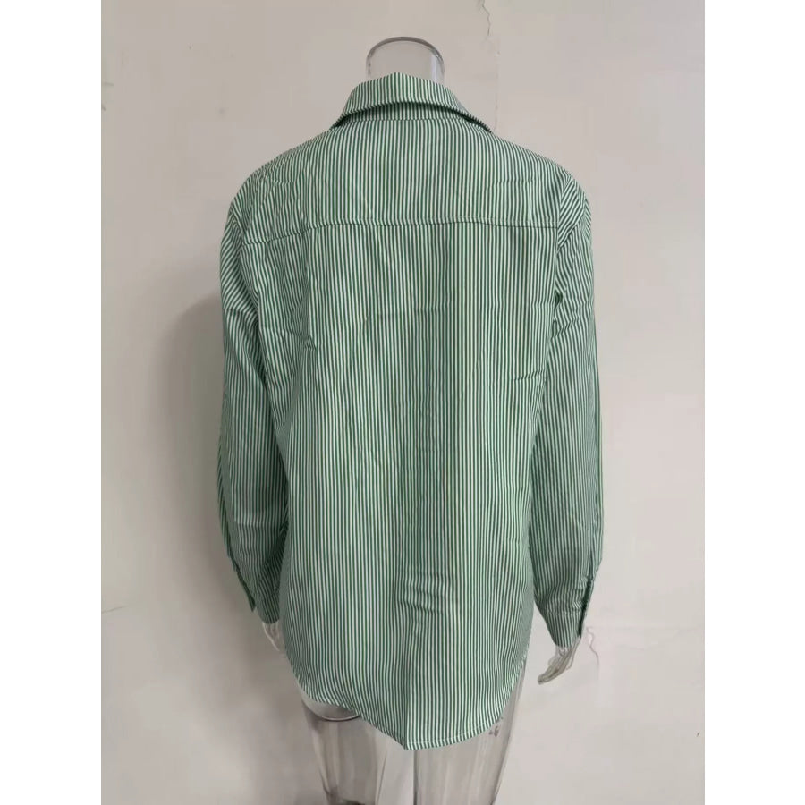 Striped Button-Down Relaxed Fit Shirt Apparel and Accessories