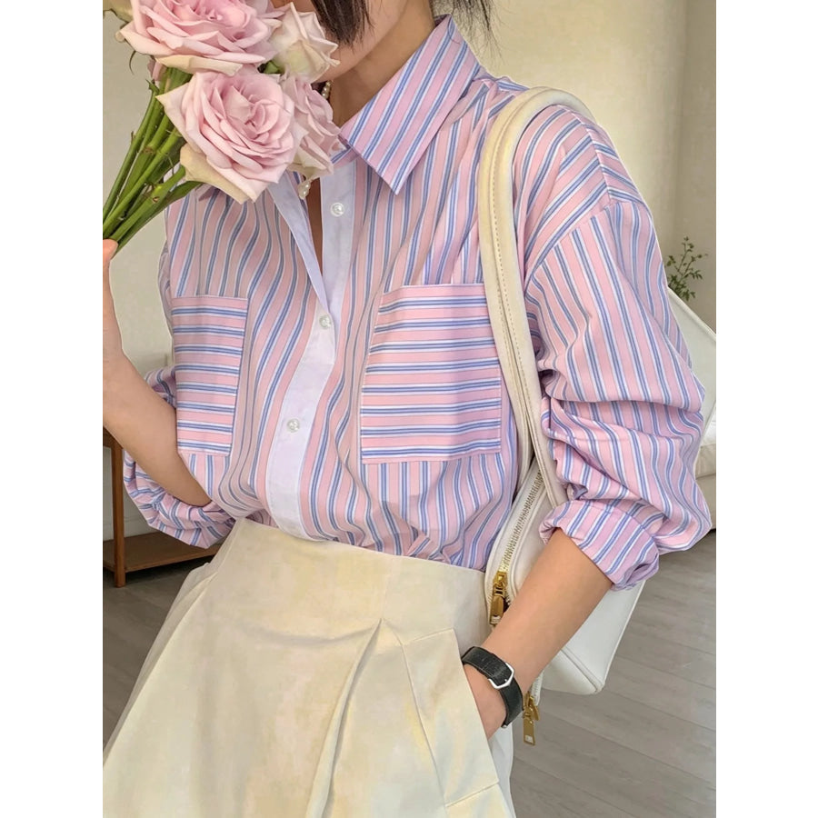 Striped Button-Down Shirt Apparel and Accessories