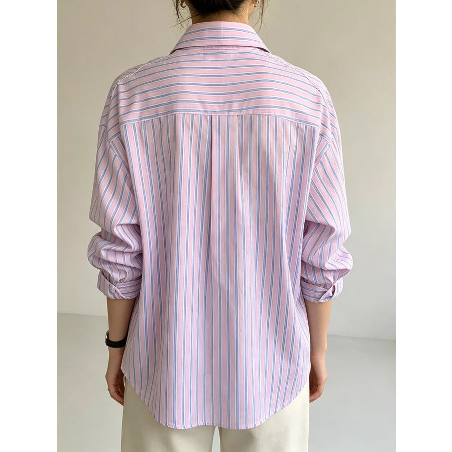 Striped Button-Down Shirt Apparel and Accessories