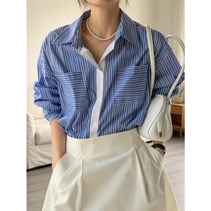 Striped Button-Down Shirt Apparel and Accessories