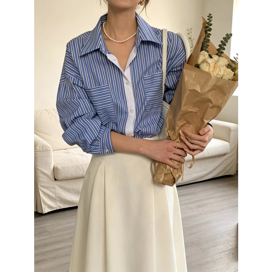 Striped Button-Down Shirt Apparel and Accessories