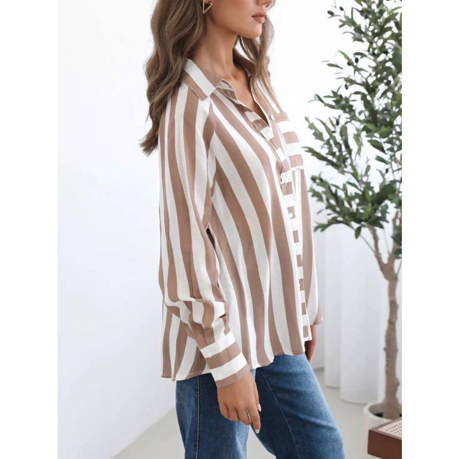Striped Button-Down Shirt Apparel and Accessories