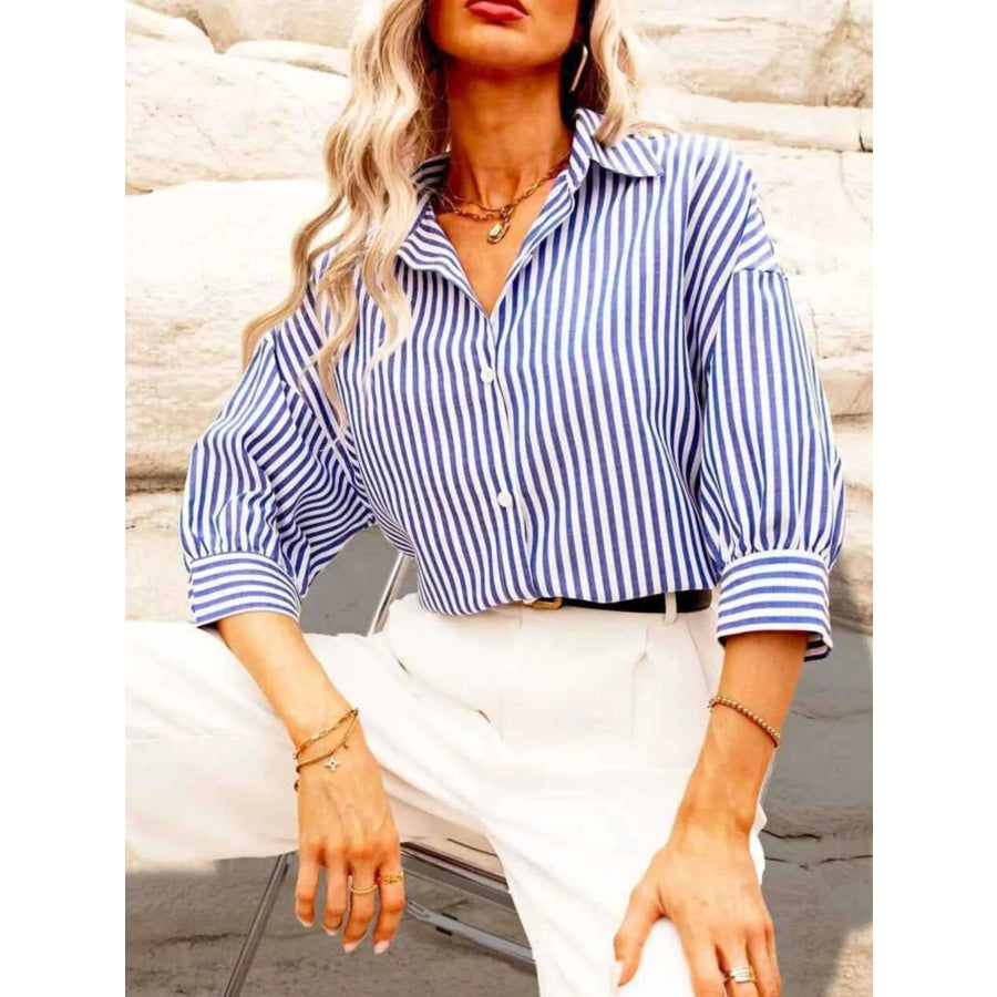 Striped Button-Down Shirt Apparel and Accessories