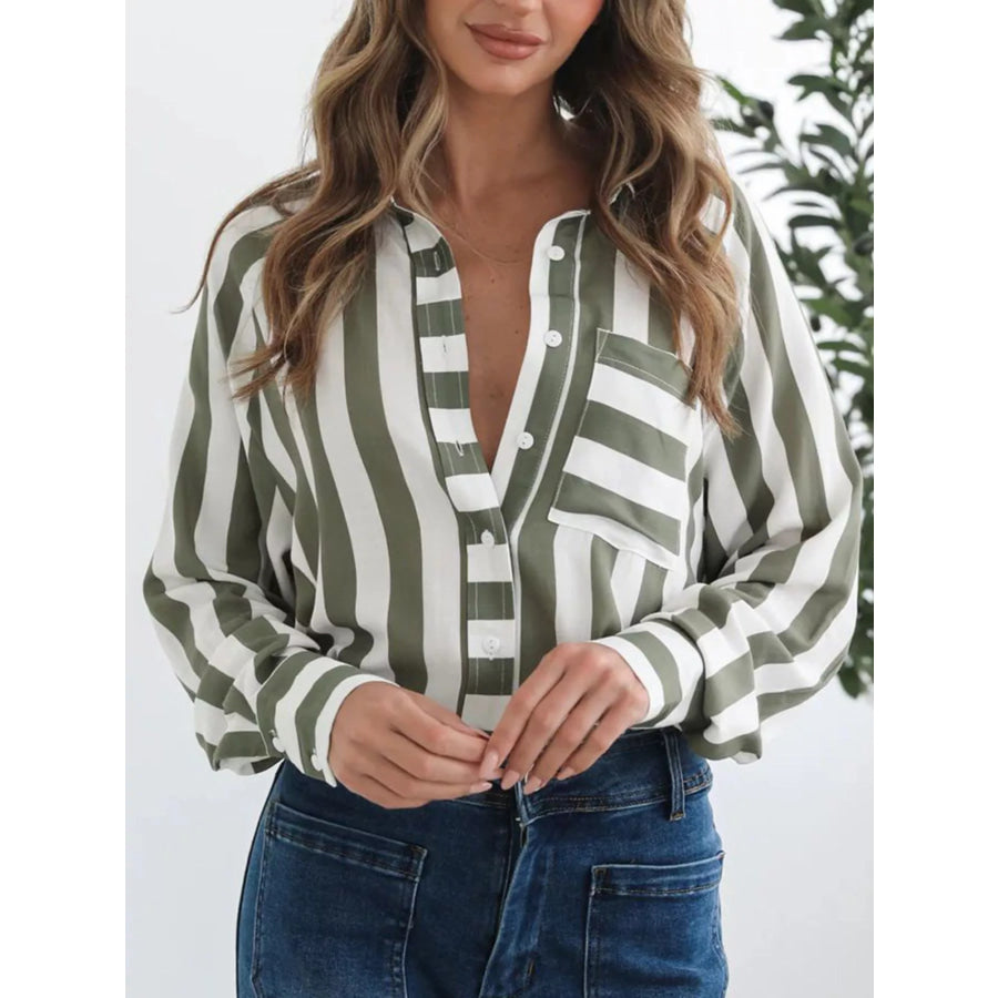 Striped Button-Down Shirt Apparel and Accessories