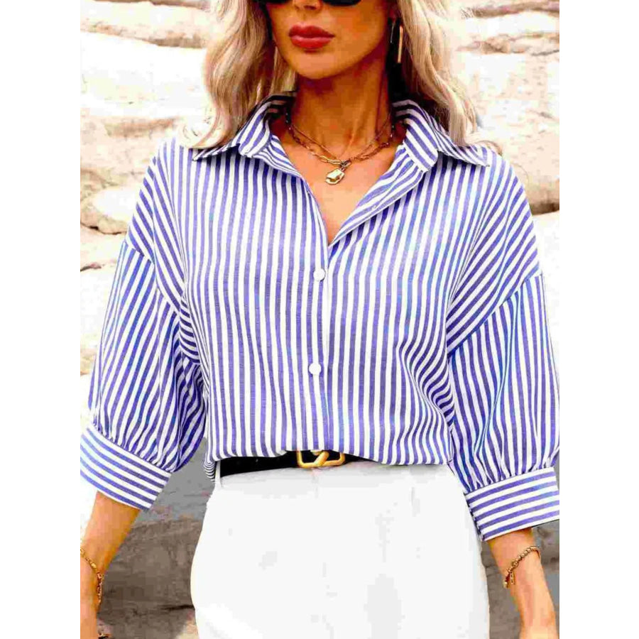 Striped Button-Down Shirt Apparel and Accessories