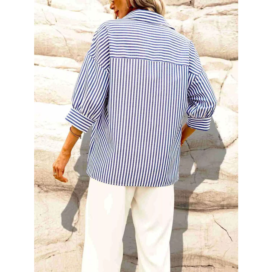 Striped Button-Down Shirt Apparel and Accessories