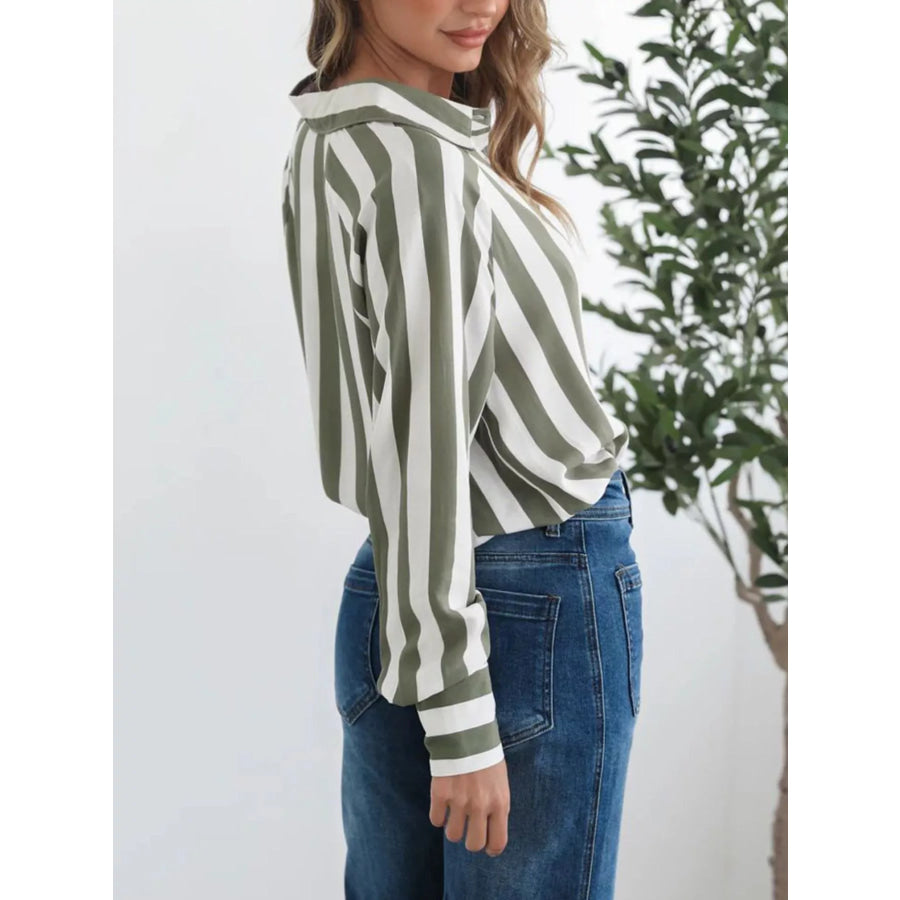 Striped Button-Down Shirt Apparel and Accessories