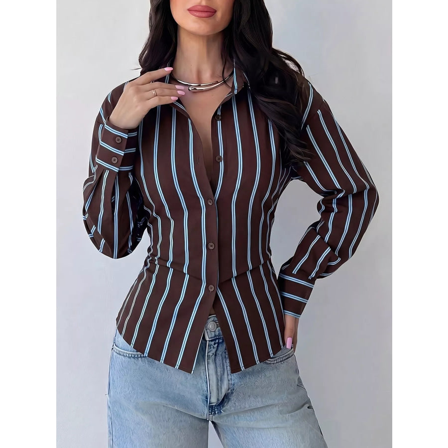Striped Button-Down Slim-Fit Shirt Apparel and Accessories