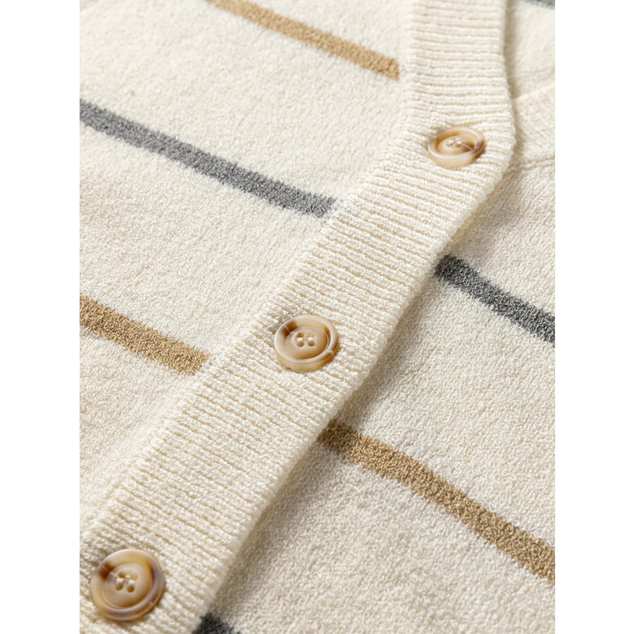 Striped Button-Down Sweater Vest Apparel and Accessories