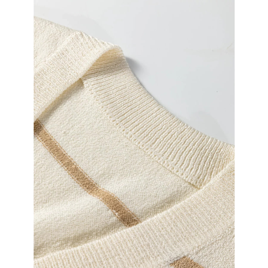 Striped Button-Down Sweater Vest Apparel and Accessories