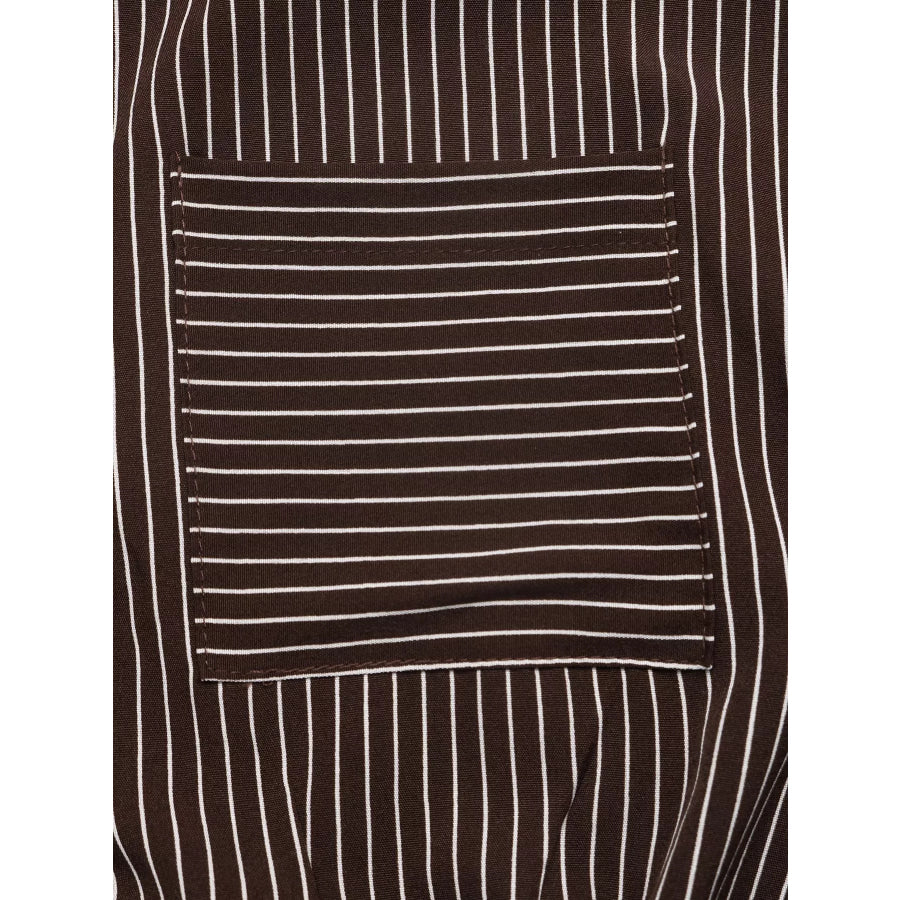 Striped Button-Up Bodysuit Apparel and Accessories