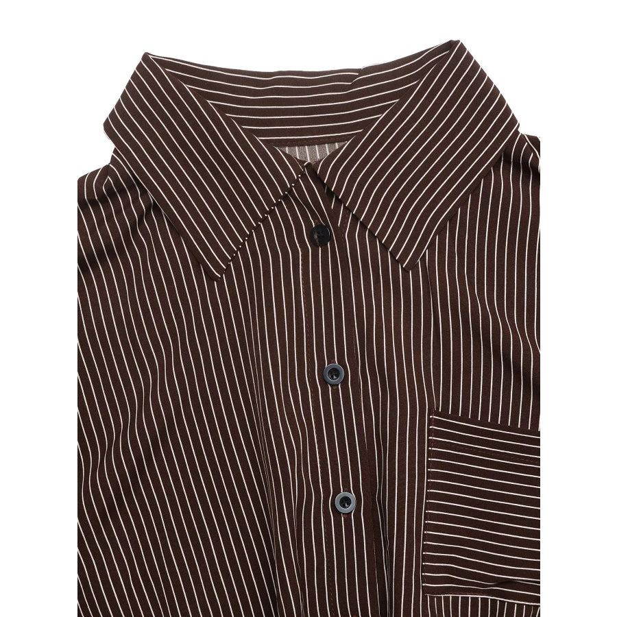 Striped Button-Up Bodysuit Apparel and Accessories
