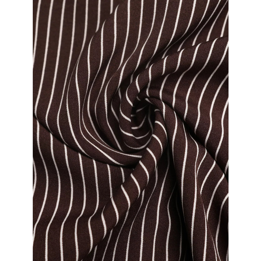 Striped Button-Up Bodysuit Apparel and Accessories