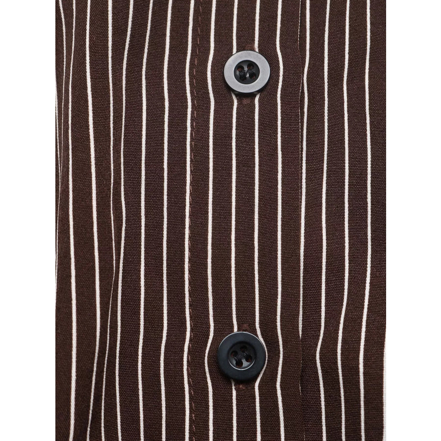 Striped Button-Up Bodysuit Apparel and Accessories