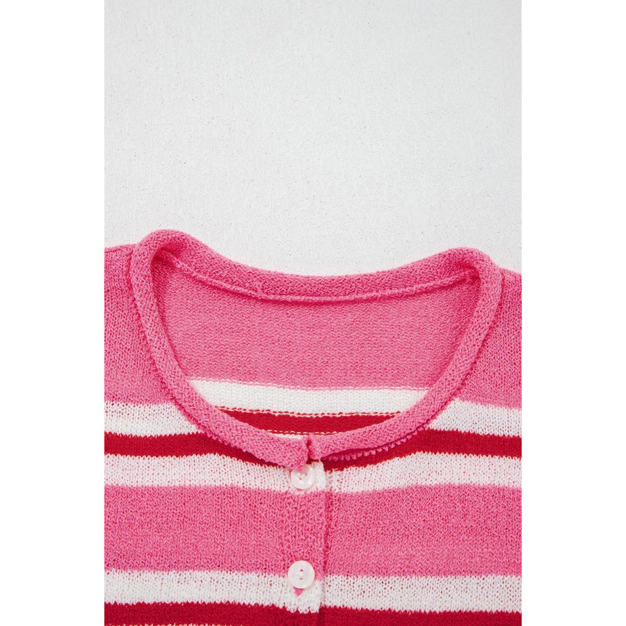 Striped Button-Up Cardigan Apparel and Accessories