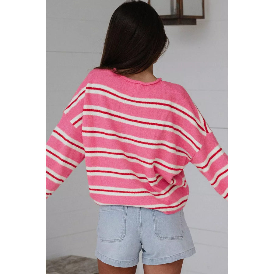 Striped Button-Up Cardigan Apparel and Accessories