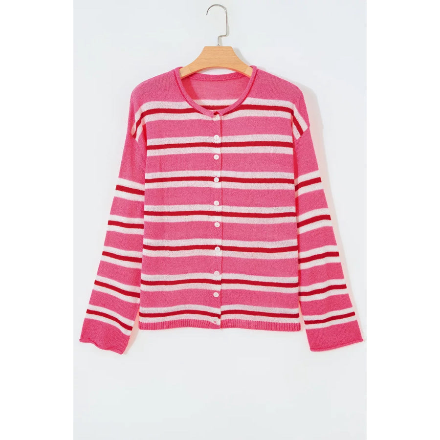 Striped Button-Up Cardigan Apparel and Accessories