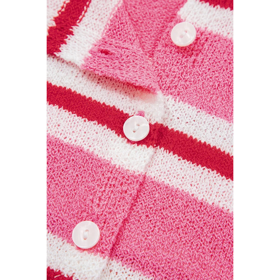 Striped Button-Up Cardigan Apparel and Accessories