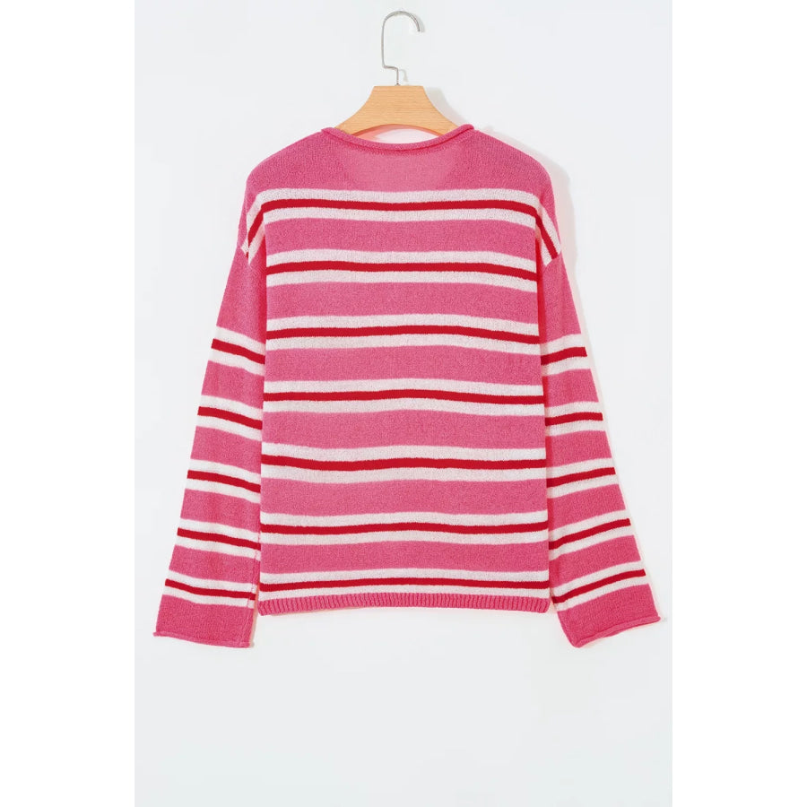 Striped Button-Up Cardigan Apparel and Accessories