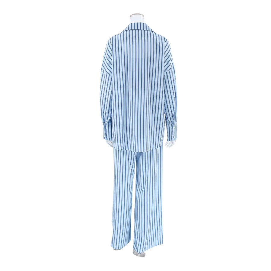 Striped Cami & Shirt and Pants Lounge Set Apparel and Accessories