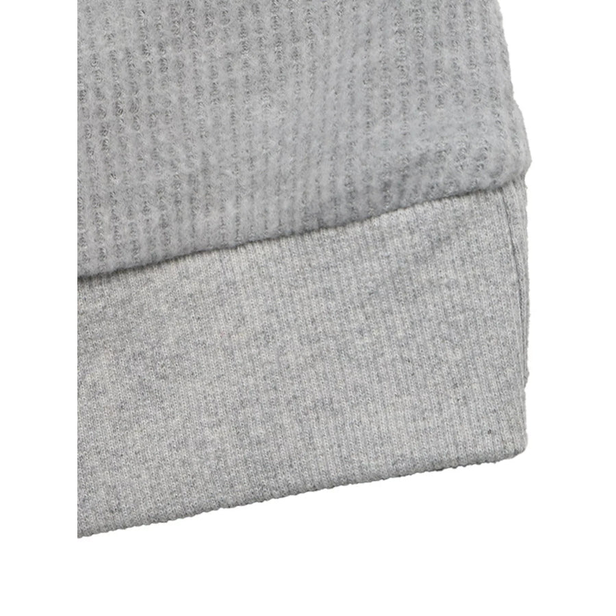 Striped Collar Dropped Shoulder Sweatshirt Apparel and Accessories