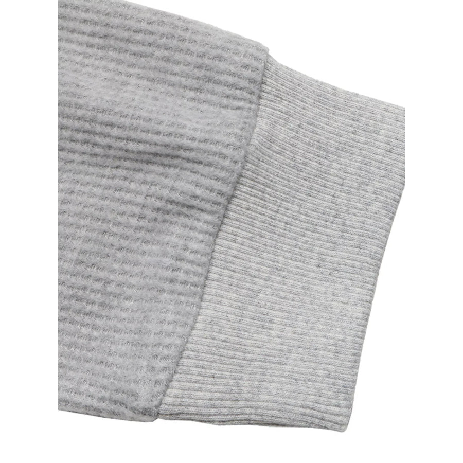 Striped Collar Dropped Shoulder Sweatshirt Apparel and Accessories