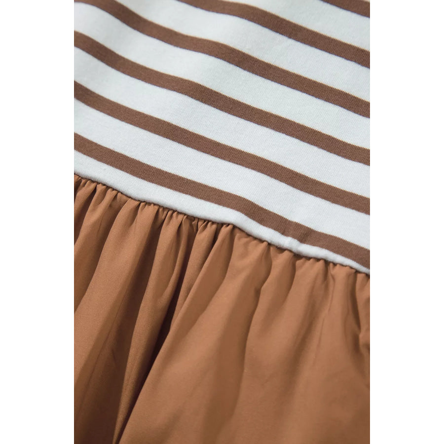 Striped Colorblock Patchwork Sleeveless Casual Long Dress Apparel and Accessories