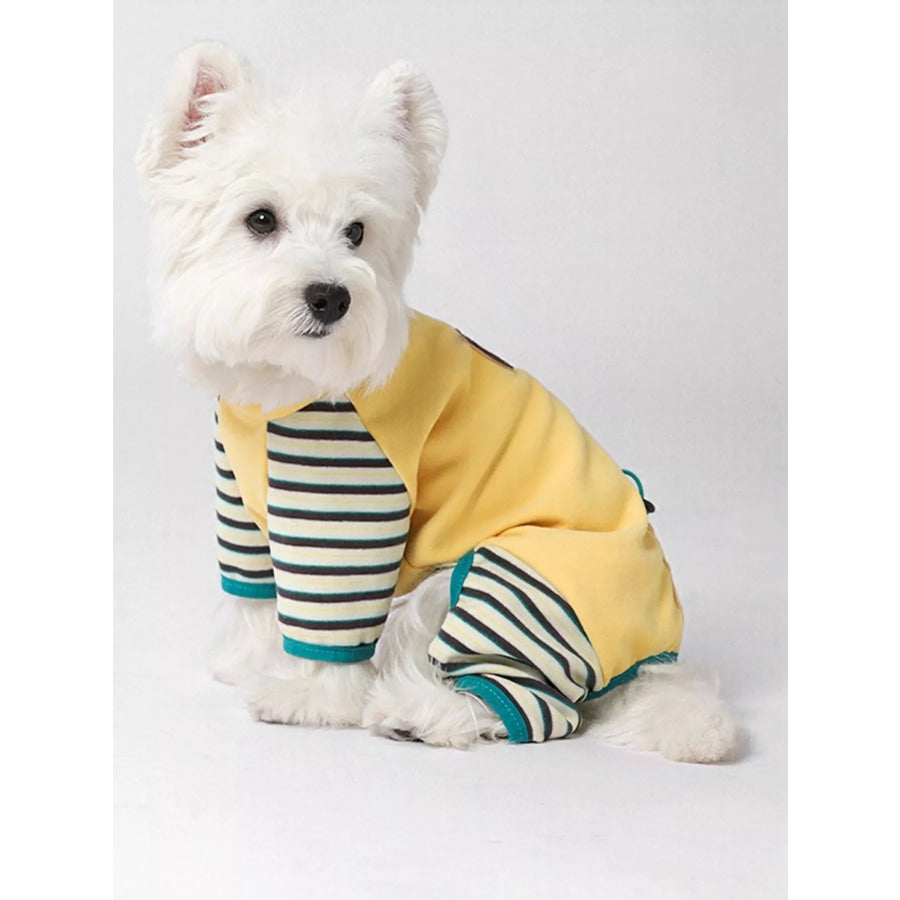 Striped Comfortable Pet Jumpsuit Yellow / XS Apparel and Accessories