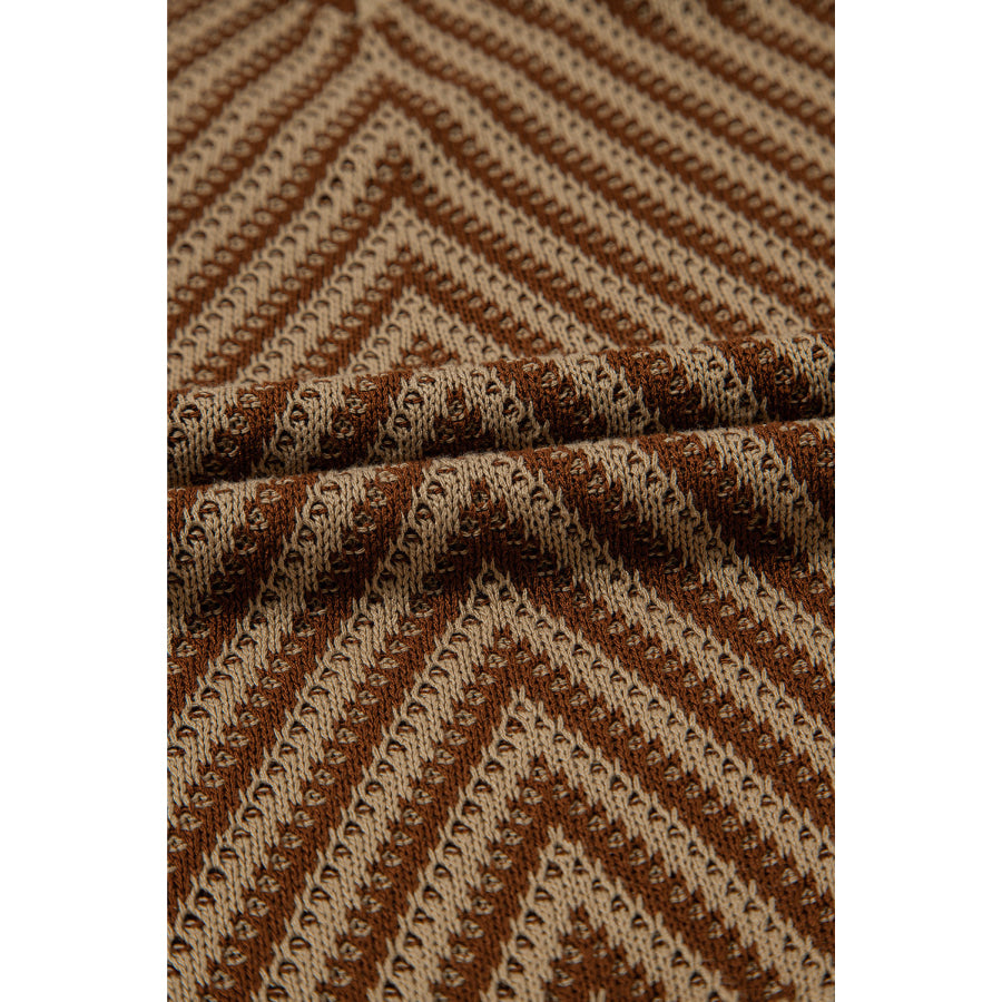 Striped Contrast V-Neck Sweater Vest Apparel and Accessories