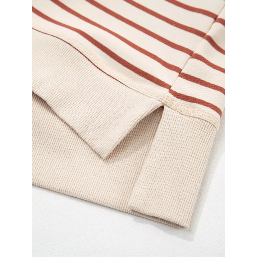 Striped Crew Neck Casual Sweatshirt Apparel and Accessories