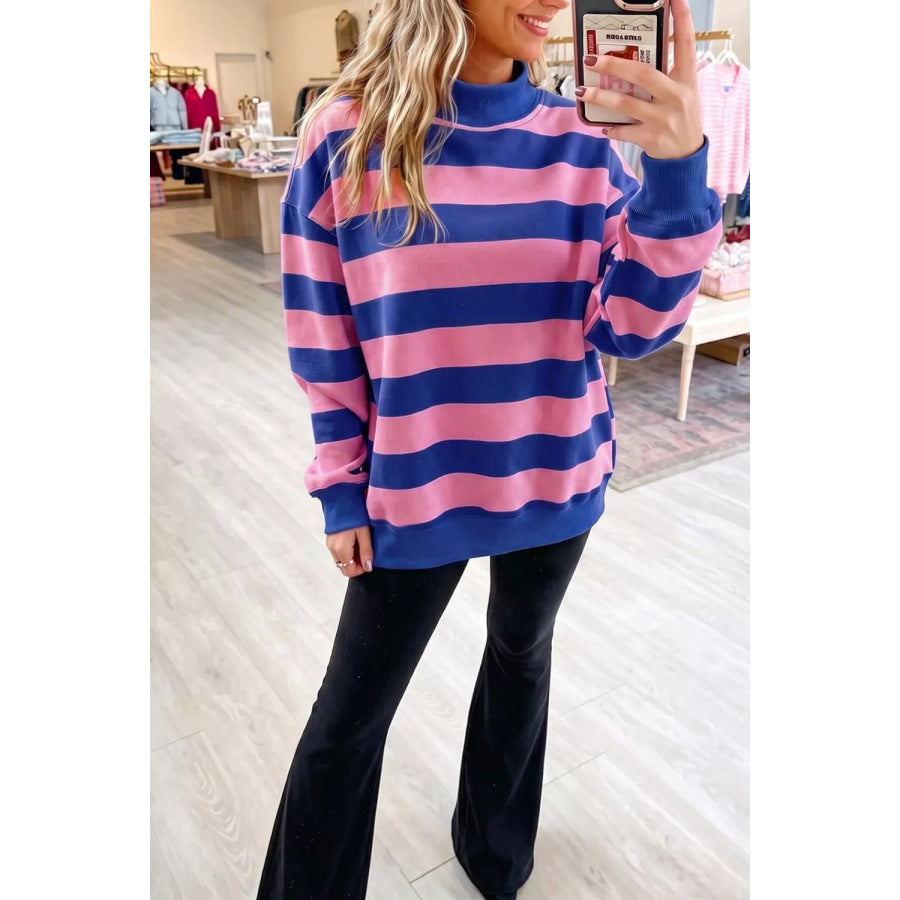 Striped Crew Neck Sweatshirt Apparel and Accessories