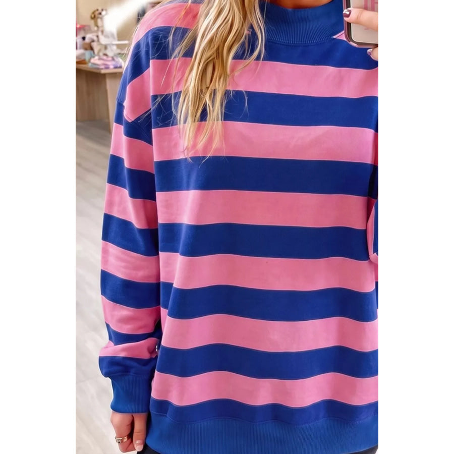 Striped Crew Neck Sweatshirt Apparel and Accessories